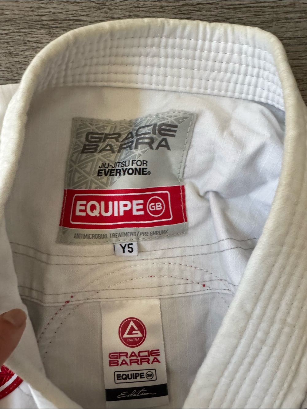 Gracie Barra Kids White and Red BJJ-Style Pajama Top - Picture 2 of 4
